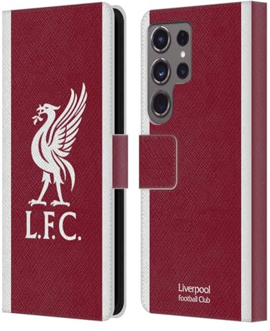 Head Case Designs Officially Licensed Liverpool Football Club Home Kit 2023/24 Leather Book Wallet Case Cover Compatible With Samsung Galaxy S24 Ultra 5G