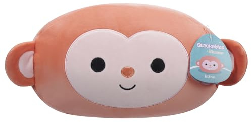 Squishmallows SQCR05459 - Elton das Äffchen 30 cm Stackables, offizielles Jazwares Plüsch, superweiches Kuscheltier