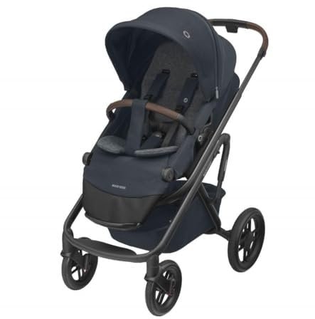 Maxi-Cosi Lila XP Plus – Geländegängiger Kinderwagen ab Geburt, 0–4 Jahre, inklusive geräumiger Babywanne mit extra gepolsterter Matratze und Relax-Funktion, Essential Graphite