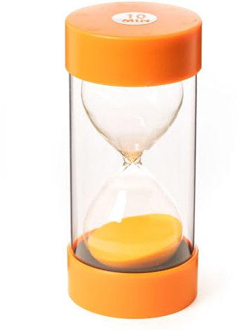 Jumbo Sand Timer for Kids - Colourful and Attractive - Easy-to-Operate Visual Learning Tool (10 Min - Orange)