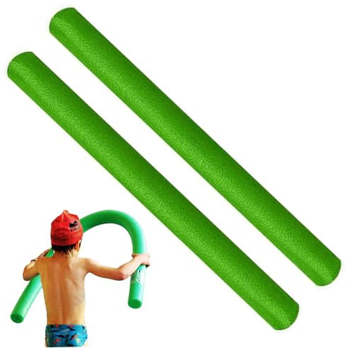 Nouilles de Natation, Nouilles de Piscine, 2pcs 59 Pouces Nouilles en Mousse Molle, Nouilles de Natation imperméables, Forte Nouilles de flottaison Flotteur pour Enfants Adultes, Vert