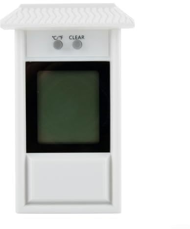 Hochpräzises Max Min Thermometer für Gewächshaus, Garten, Innen- und Außenbereich, Wandraum (weiß)