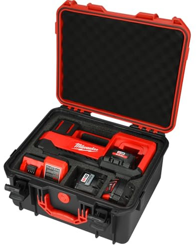 HOSOCASE Milwaukee Inflator Case - Air Compressor Case for Milwaukee 2848-20, Red & Black, Compact, Waterproof, Dustproof, 12-Month Warranty