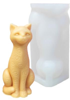Flexible 3D-Silikonform mit niedlicher Katze, Gips und Harz, tragbares Zubehör für Heimakzente