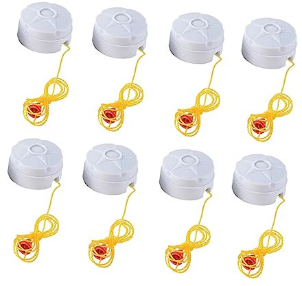 DOITOOL 10pcs Chrome Light Pull Switch Vintage Wall Switch Pull Cord Lamp Ceiling Fan Replacement