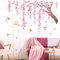 Tanlaby Stickers Muraux Fleurs de Cerisier Rose Grand Branche Arbre Autocollants Mural Oiseaux Décor D'art pour Décalques Chambre Salon Canapé Fond TV