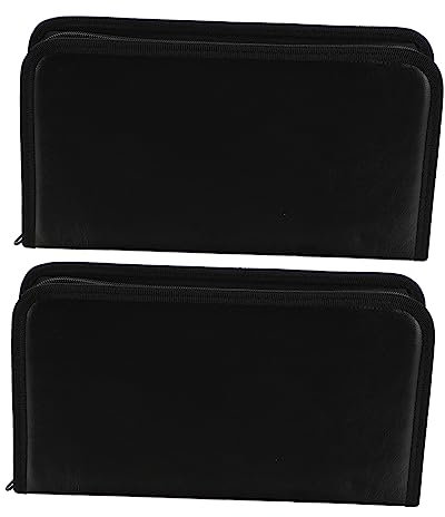 JEWEDECO 2pcs Car Cd Holder Pu Disc Storage Cases for and Dvds Compact and Portable for Vehicle Use Protects against Dust and Scratches