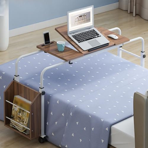 Betttisch über dem Bett Tisch mit Rollen, Überbetttisch über dem Bett, Schreibtisch über dem Bett, mobiler Schreibtisch, Betttisch mit Rollen, Computertisch für Bett, Überbetttisch, mit Rollen