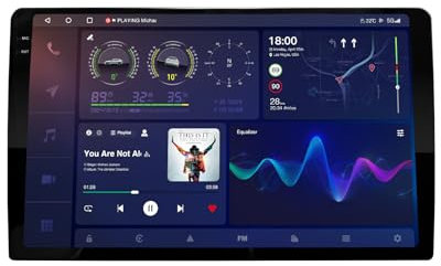 Andream Android 13 2K 22,9 cm/25,4 cm Touchscreen Auto Stereo-DTS-zertifiziert, eingebauter DSP-Verstärker, optisches/koaxiales Audio, universeller Multimedia-Player (EW1009XZANQH8256TUV, 9-8+256)