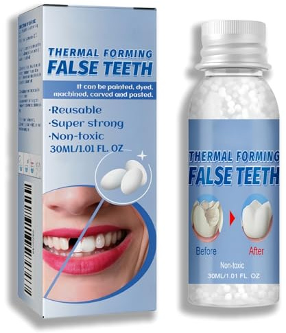 Temporary Tooth Filling Kit,Thermal Forming False Teeth,Cracked Tooth Repair Kit,Dental Glue for Teeth,Tooth Repair Granules,at Home Tooth Filling,Broken Tooth Repair,Cracked Tooth Repair Kit