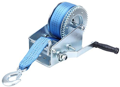 TYCIONG 3200 Lbs Gurtband Hand Kurbel Winch Manual Winde mit Kohlenstoffstahl Schwerer Rahmenhandbremse für Yachtbootanhänger