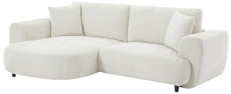 Vente-unique-Ecksofa - Ecke Links - Strukturstoff - Beige - RULAMA