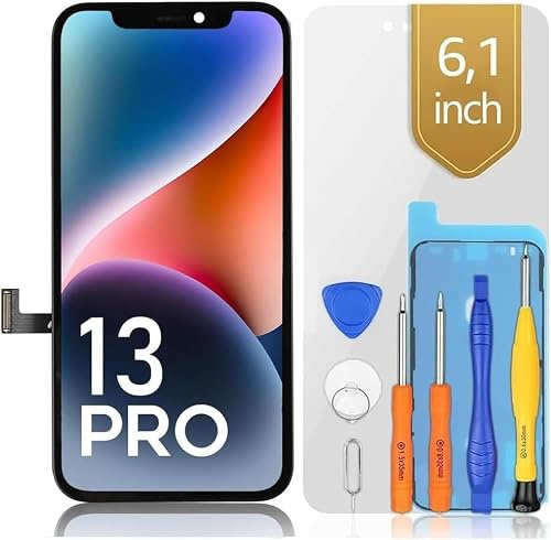 bokman für iPhone 13 Pro Display Ersatzbildschirm | Schwarz LCD-Glas-Touchscreen, Passendes Profi-Werkzeugset enthalten
