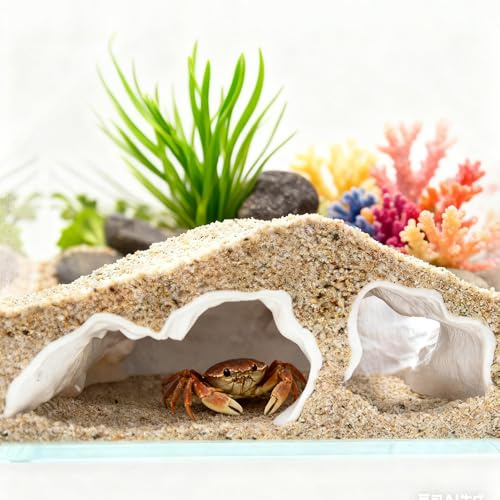 Forgaemax Aquarium Höhle für Fische - ABS-Kunststoff Versteck, Dekoration für Welse, Garnelen, Süßwasserfische mit Mehrkammern & Eingängenl(Weiß)