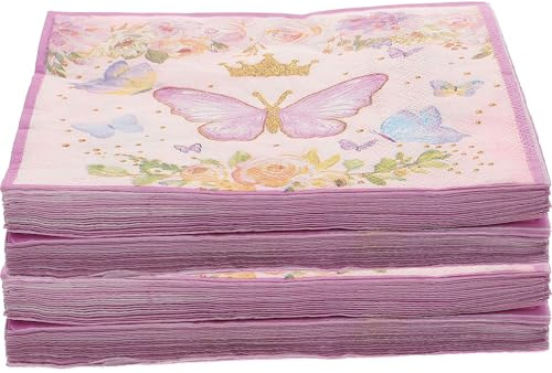 VILLCASE Boxen Gemusterte Papierservietten zum Schmetterlingsmotiv Servietten für Partys Feiern und Dinners Hergestellt aus Zellstoff mit Dekorativem Seidenpapier Geschmeidige