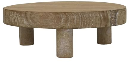 Gisela Graham Natural Wood Display Riser, Low, Round, Item Stand (Medium)