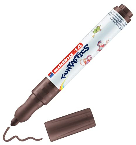 edding 14 FUNTASTICS - Malstifte für Kinder - braun - Rundspitze 3 mm - für Malspaß auf hellem Papier und Karton - abwaschbar von Haut und Textilien