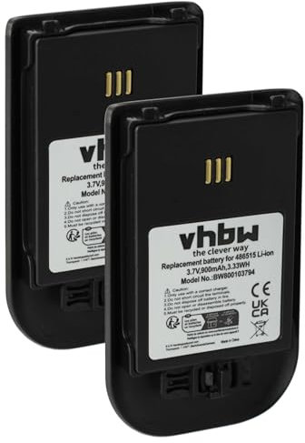 vhbw 2X Akku kompatibel mit Alcatel Omnitouch 8118, 8128 schnurlos Festnetz Telefon (900mAh, 3,7V, Li-Ion)