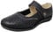 Womens Ladies X Wide EEE Fit Leather Strap Shoes BLACK SIZE 8