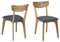 AC Design Furniture Tanner Esszimmerstühle 2er Set, B: 45 x T:49 x H: 84 cm, Eiche/dunkelgrau, Eiche/Stoff, 2 Stk