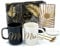 Triple Gifffted Mr y Mrs Set de Tazas de Café con Tapa y Cuchara para Aniversario de Boda, Parejas Casadas, Regalo de Compromiso, Novias, Mujeres, Despedida de soltera, Navidad, Empaquetado de Lujo