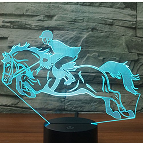 Jinson well 3D pferd licht led Nachtlicht Lampe optische Nacht licht Illusion 7 Farbwechsel Touch Switch Tisch Schreibtisch Dekoration Lampen Acryl Flat ABS Base USB Spielzeug
