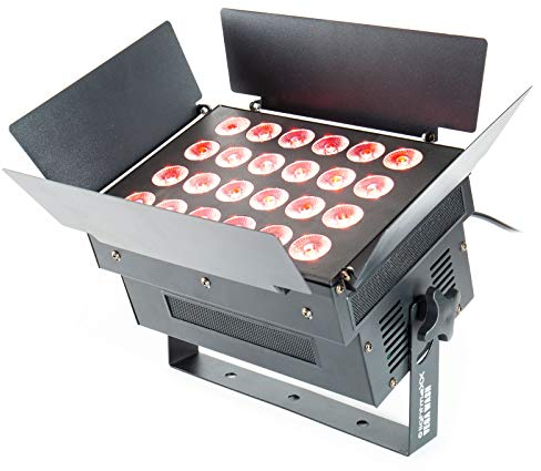 LightmaXX VEGA Wash 24x 8W RGBW LED Fluter, Bühnenbeleuchtung 45° Abstrahlwinkel, DMX Steuerbar, Inklusive Montagebügel, Schwarz