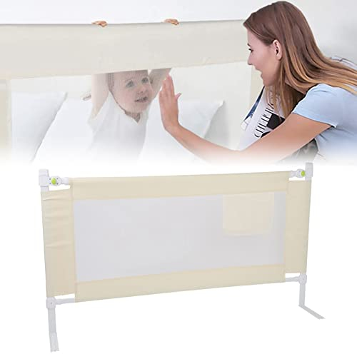 Kinder Bettschutzgitter, Kinderbettgitter Babybettgitter Herausfallen Schutz Senkrecht Klappbar wie Rollladen Höhenverstellbar 150x68cm 180x68cm 200x68cm optional(2M)
