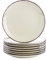 vancasso Navia Set de 8 Platos de Postre, Platos de Ensalada de Gres, Platos de Desayuno de 20,8 cm, Juego de Platos Llanos de Cerámica, Aptos para el Microondas y Lavavajillas, Blanco crema