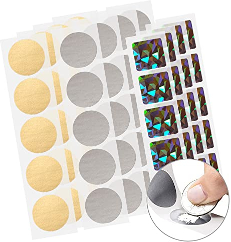 540 Stk Etiketten Abkratzen Aufkleber, CNYMANY 2,5cm Kreisförmiger Platz Rubbelsticker Etiketten Selbstklebend Schälen und kleben DIY für Sammelalbum Spiele Party Geschenk Postkarte Förderung