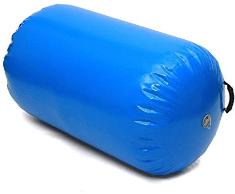 Minetom Gonflable Air Roller 100x60/75/90cm Rouleau d'air, Cylindre de Gymnastique, Tapis de Gymnastique Gonflable, Convient à la Gymnastique et l’Exercice, Yoga, Taekwondo (No-Pump Blue, 100 * 75)