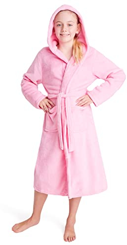 CityComfort Vestaglia Bambina in Pile Morbido, Vestaglie Invernali in Pile per Bambine (9-10 Anni, Rosa)