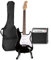MAX Guitarra Eléctrica, Kit de Inicio con Amplificador de 40W, Soporte de Guitarra, Funda, Afinador, Cable de Instrumento, Correa y Accesorios - Negra
