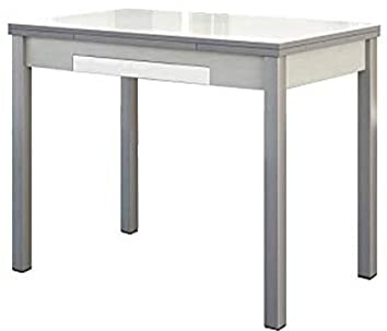 ASTIMESA Mesa de Cocina Extensible con Alas Blanco 70x110cm