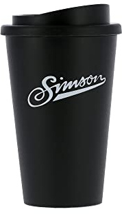 Thermobecher mit Schraubverschluss, 350ml schwarz, Motiv: SIMSON