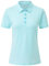YSENTO Poloshirt für Damen Kurzarm T-Shirt Quick Dry Atmungsaktiv Leichte Sommer Golf T Shirts mit Polokragen(Himmelblau,M)