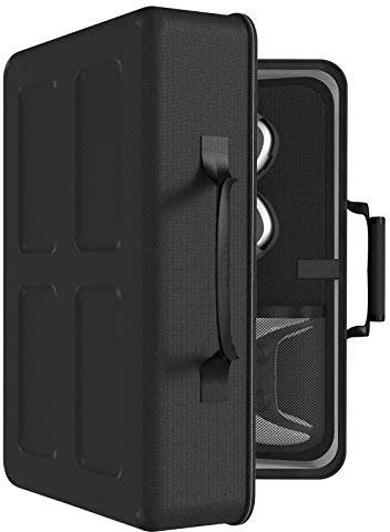 Geekria UltraShell Case for PS5 Console Dual Controller, Replacement Protective Hard Shell Travel Carrying Case with Room for PlayStation 5 Games, Gaming Headset, Accessories (Black)