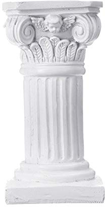 DELITLS Pedestal de columna de estilo romano, estatua de resina de columna griega, hogar, jardín, interior y exterior, color blanco