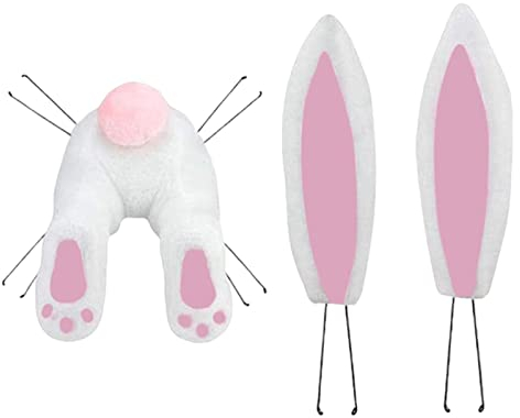 F Fityle Einzigartiges Osterhasen-Hintern mit Ohrenkranz-Set, 1 Set für Partyzubehör an der Haustür - E