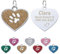 Uiopa 2 Stücke Herz Zinklegierung Personalisiert Haustier ID Tag, Hundemarke mit Gravur, Anhänger mit Gravur für Hundehalsband und Katzenhalsband (Gold)