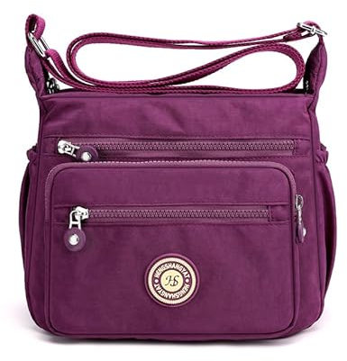 Simcat Crossbody Bag Multi-Pocket Crossbody Handbags Womens Shoulder Bags Messenger Bags Nylon Waterproof Bags for Ladies Wife Mom Large (PURPLE)
