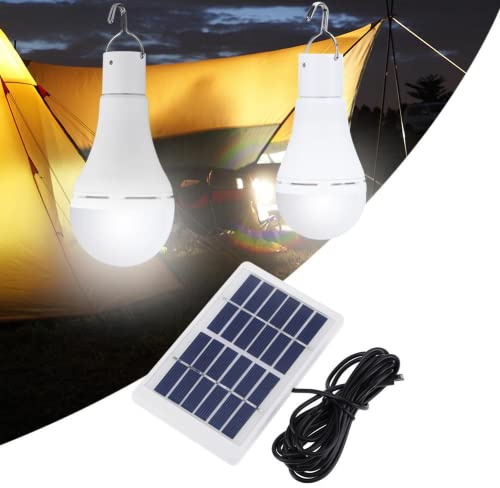 MOUMOUTEN Solar-Glühlampe, wiederaufladbare solarbetriebene LED-Glühlampe für Außenbereich mit Fernbedienung, Timer Beleuchtungssensor, 5 Beleuchtungsmodi für Hühnerställe Schuppen, Wandern Camping