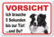 AdriLeo Schild - Vorsicht Border Collie - 5 Sekunden - (40x60cm) / Achtung Hund Wachhund robust langlebig UV-beständig wetterfestes Warnschild Hütehund Hirtenhund