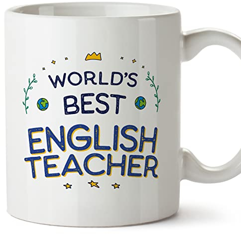Mugffins Tazza in ceramica per INSEGNANTE DI INGLESE - 11 oz / 350 ml - In inglese - World's Best - Idea regalo per compleanno, anniversario, natale, laurea