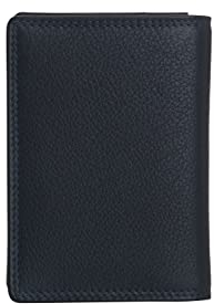 Josephine Osthoff Visitenkartenetui Ausweisetui Personalausweis Ausweishülle Leder Damen Ausweistasche Herren Passport Cover RFID-Schutz ohne Münzfach (841), Farbe:Schwarz