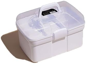 zalati Nail Beauty Organizer Aufbewahrungsbox mit Tragegriff, doppellagig, für UV-Licht, Aufbewahrung von Gel-Nagellack, Kosmetik