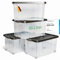 Novaliv 4x Aufbewahrungsboxen mit Deckel Groß 55L Anthrazit Nestbar stapelbar mit Clipverschluss Rollboxen Kunststoff BPA-frei 61x40x32,5 cm