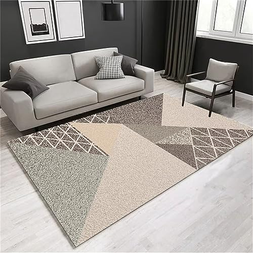 RUGMRZ Auslegware Kinderzimmer Moderne Geometrie Teppich bodenbelag grau Balkon Teppich Dekoration Schlafzimmer Auslegware Kinderzimmer bodenbelag Balkon deko Teppich 130x190CM
