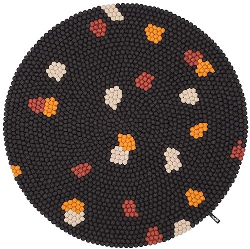 myfelt Terra Coal Filzkugelteppich — 120 cm