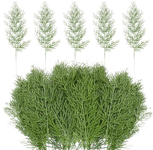 BOFUNX 30pcs Rami di Pino Artificiale Rami Natalizi Decorativi Aghi di Pino Artificiale in Plastica Decorazioni Natalizie per Ghirlande Albero di Natale Fai da Te